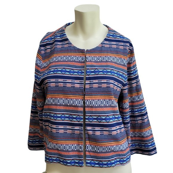Jackets & Blazers - Liz Claiborne Jacket Size XL Blazer Black Multicolored Blue‎